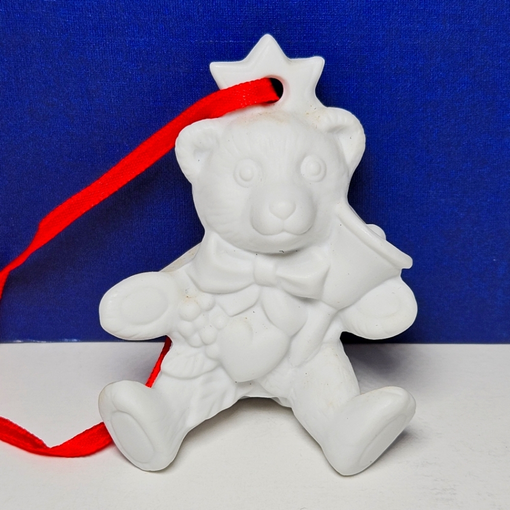 Vtg Baumschmuck Spielzeug Land Teddy Bear Bisque German Christmas Ornament